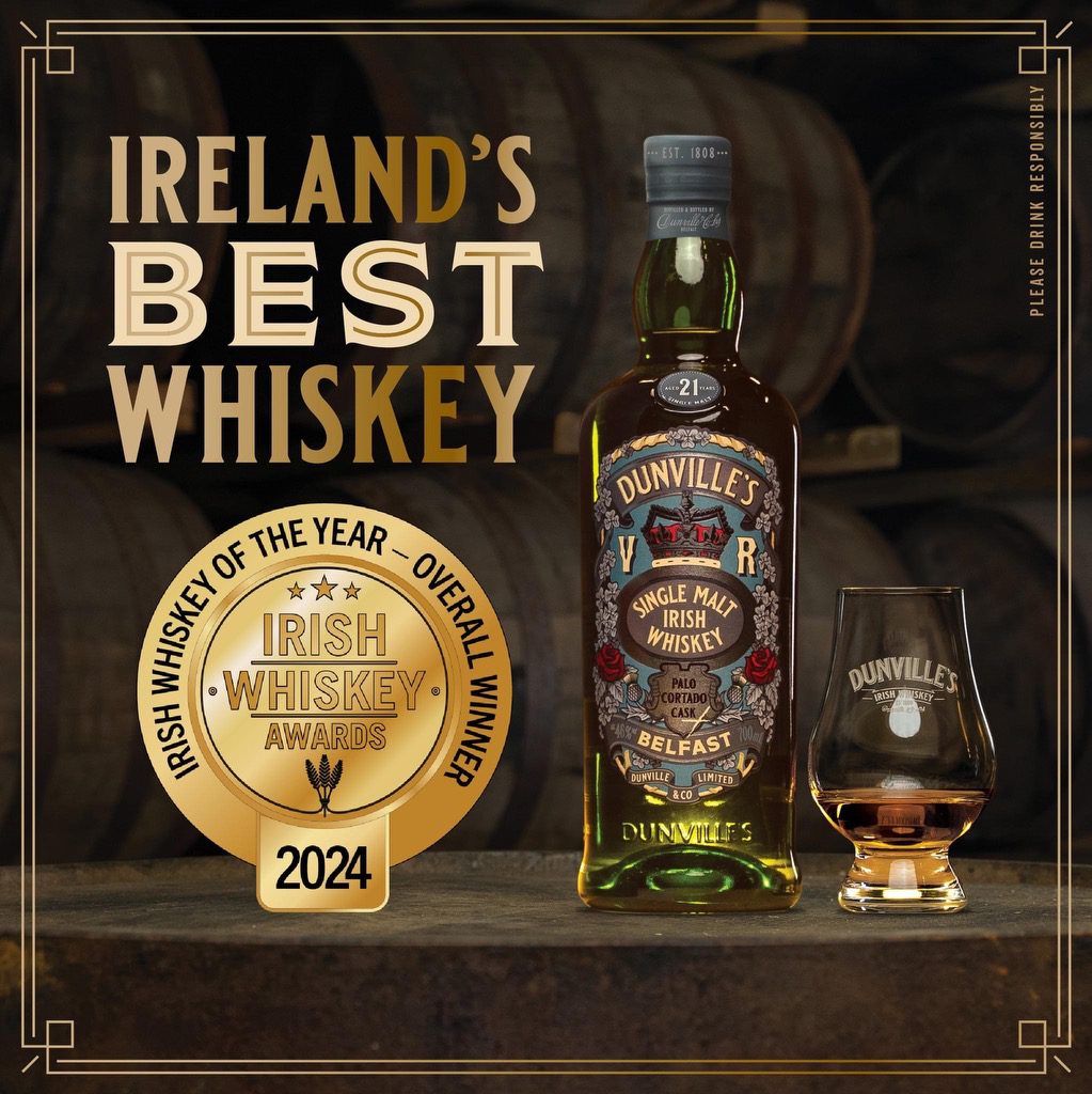 Το Dunville’s Irish Whiskey για δεύτερη φορά το Καλύτερο Ιρλανδέζικο ουίσκι στα Irish Whiskey Awards